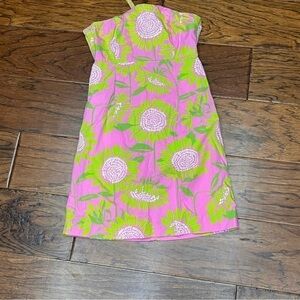 Vintage Y2K soleil white‎ label Lilly Pulitzer floral short sleeve dress
